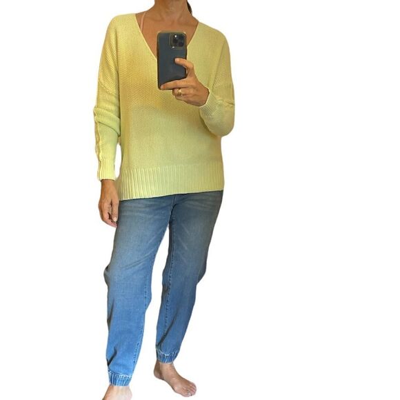 LUCKY BRAND Green V Neck Cotton Blend Sweater.Size S - Picture 2 of 15